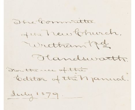 Swedenborgianism.- Birmingham.- Manual of the New Church, Wretham Road, c.100 issues bound in 30 vol., interleaved with repor