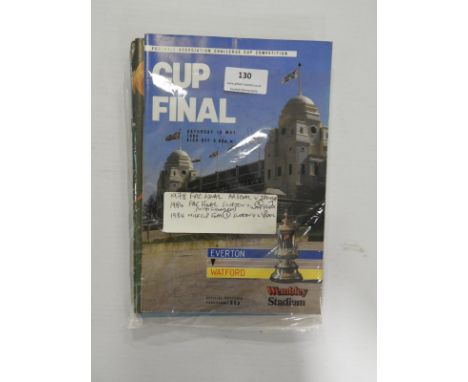 FA Cup Final 1978 Arsenal vs Ipswich, FA Cup Final 1984 Everton vs Watford (with Signature), and Milk Cup Final 1984 Everton 