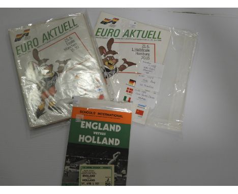 Schools International England vs Holland Ticket at Wembley 1971 and Ticket 