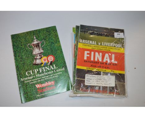 Three FA Cup Final Arsenal Programmes vs Liverpool 1971, vs West Ham 1980 &amp; vs Man City 1979 (2x Copies) 