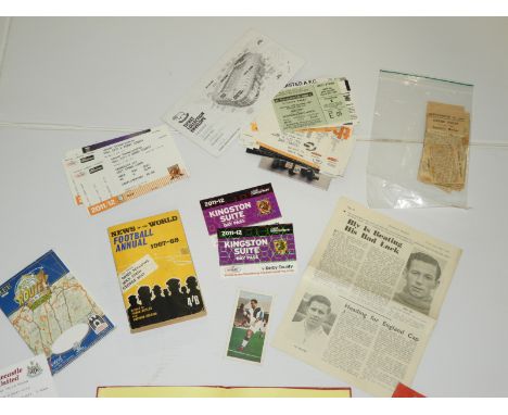 Various Football Match Ticket, Autograph Book, and 1967/68 News of he World Football Annual 