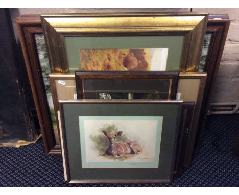 Lot to include a selection of framed prints and oil on canvas paintings, including a signed, DAVID SHEPHERD limited edition p