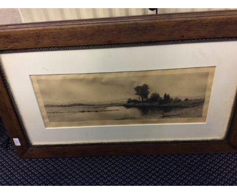 EDWARD LOYAL FIELD (1856 - 1914) Pair of framed, signed in pencil, etchings on paper, landscapes scenes, together with two fr