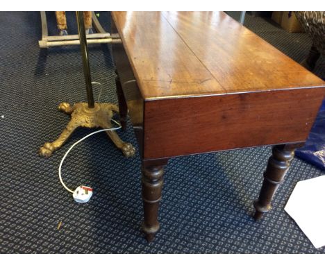 A mahogany Bidet, together with a brass lamp stand.