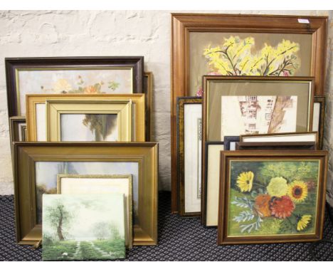 Nineteen various framed and unframed, prints and paintings, various artists and subjects, some signed, to include, 'J.H.B' an