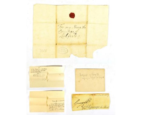 Royal Signatures and Seals James II Red wax seal on an envelope addressed to his niece The Countess of Lichfield. George IV H