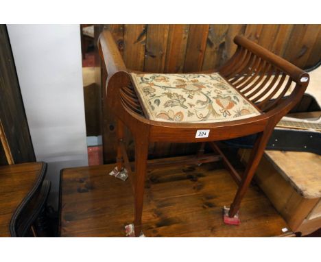 Mahogany lattice work piano stool