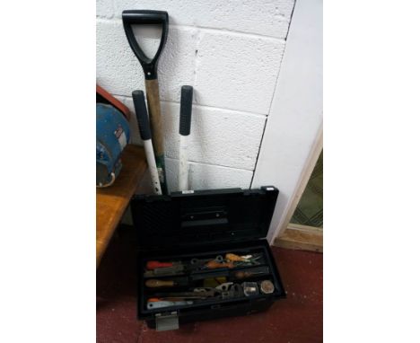 Tool box and contents, fork and loppers