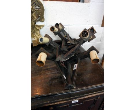 4 oak wall bracket light fittings