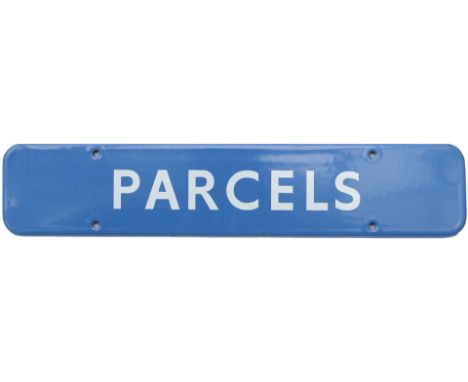 BR(SC) FF enamel doorplate PARCELS. In excellent condition. Measures 18in x 3.5in.