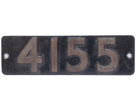 Smokebox numberplate 4155 ex GWR Collett 2-6-2T built at Swindon in 1947. Allocated to Worcester, Wellington and 84E Tyseley 