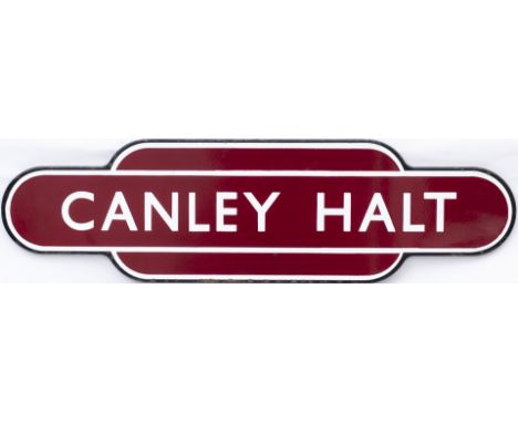 Totem BR(M) FF CANLEY HALT from the former London &amp; North Western railway station between Coventry and Tile Hill. In exce