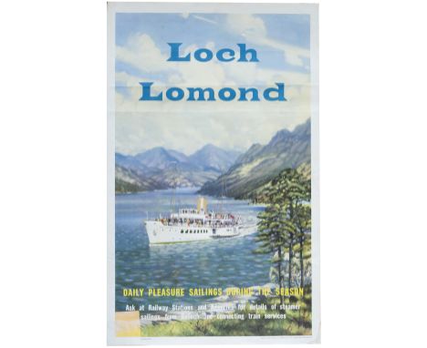 Poster BR(SC) LOCH LOMOND by Alasdair MacFarlane. Double Royal 25in x 40in. In very good condition, has been folded and has a