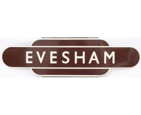 Totem BR(W) HF EVESHAM from the former Great Western railway station between Oxford and Worcester and also used on the Midlan