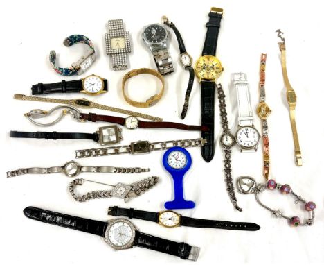 selection of assorted mens and ladies wristwatches, all untested to include Accurist, Timex, Skopes etc