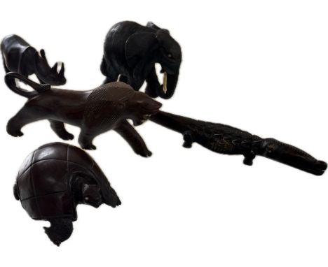 Selection of vintage and later carved African figures 