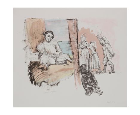 § PAULA REGO R.A. (BRITISH/PORTUGESE 1935-) GIRL READING AT A WINDOW (JANE EYRE SERIES) - 2001 Lithograph, ed. 35, signed in 