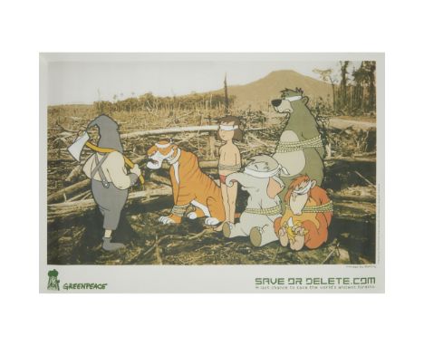 § BANKSY (BRITISH 1974-) SAVE OR DELETE (GREENPEACE) Off-set lithograph on recycled paper, originally commissioned by Greenpe