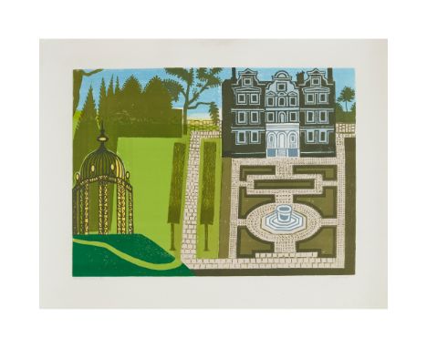 § EDWARD BAWDEN C.B.E., R.A. (BRITISH 1903-1989) THE QUEEN'S GARDEN - 1986 Lithograph, 72/160, signed, titled and numbered in