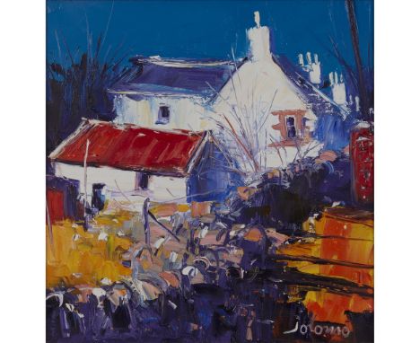 § JOHN LOWRIE MORRISON (JOLOMO) O.B.E. (SCOTTISH 1948-) EVENING LIGHT OFF BREADALBANE STREET, Signed lower right, signed and 