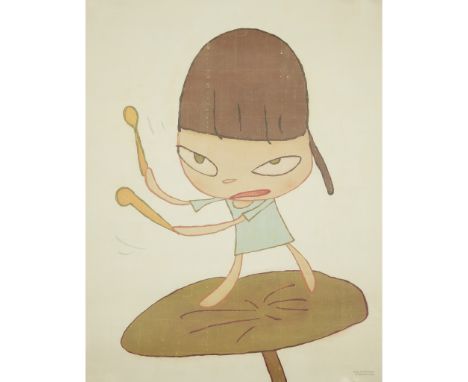 YOSHITOMO NARA (JAPANESE 1959-) MARCHING ON A BUTTERBUR LEAF - 2019 Off-set lithograph, ed. 1000, published by Dallas Contemp