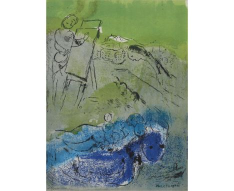 § MARC CHAGALL (RUSSIAN/FRENCH 1887-1985) VISION DE PARIS - 1952 Lithograph, signed in plate, bears pencil numbering 27/200, 