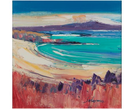 § JOHN LOWRIE MORRISON (JOLOMO) O.B.E. (SCOTTISH 1948-) EVENING LIGHT, IONA, 2003 Signed lower right, signed and inscribed wi