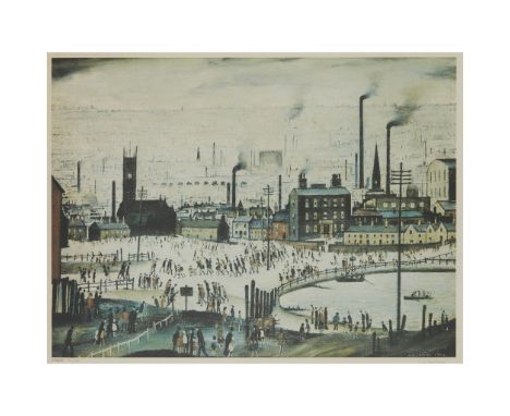 § LAURENCE STEPHEN LOWRY (BRITISH 1887-1976) AN INDUSTRIAL TOWN Off-set lithograph, 134/500, signed and numbered in pencil to