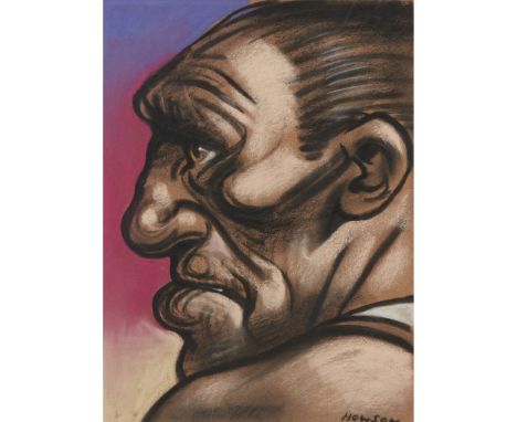 § PETER HOWSON O.B.E. (SCOTTISH 1958-) UNTITLED (HEAD) Signed, pastel(27cm x 20cm (10.5in x 8in))