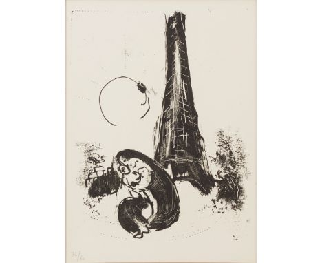§ MARC CHAGALL (RUSSIAN/FRENCH 1887-1985) MOTHER AND CHILD AT THE EIFFEL TOWER (FROM 'DERRIÈRE LE Lithograph, from the editio