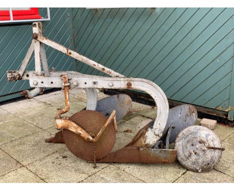 A Ferguson tractor plough, twin cutters, duel share., 150cm