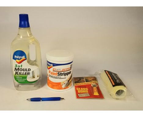 A collection of ex-shop D.I.Y stock, to include Polyfilla, Polycell paint striper, wallpaper stripper, Solvate wallpaper adhe