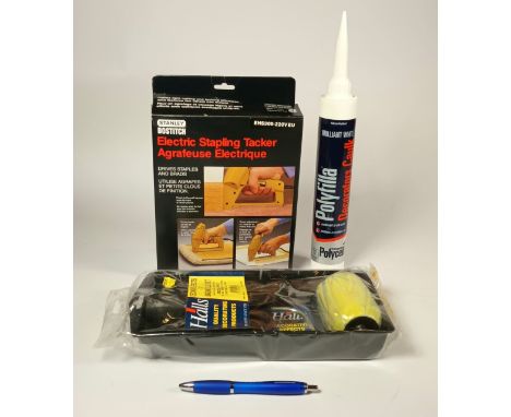 A collection of ex-shop D.I.Y stock, to include Polyfilla, Polycell paint striper, wallpaper stripper, Stanley stapples, Harr