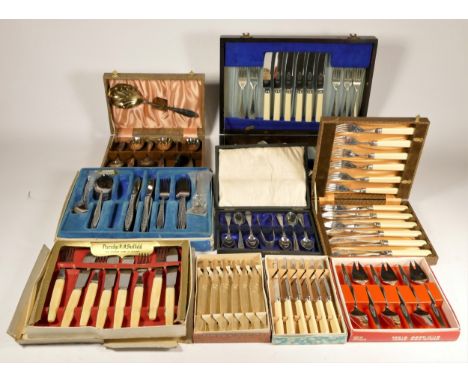 A collection of loose &amp; cased cutlery, to include a Viners 24 piece 'Mosaic' set, together with a James Ryals of Sheffiel