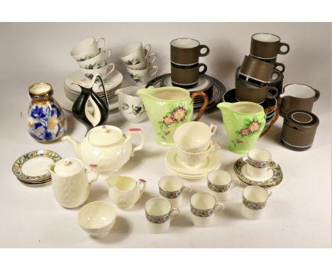 A Hornsea part tea service 'Contrast', comprising of six cups &amp; saucers, milk jug, sugar bowl, serving plate and six side