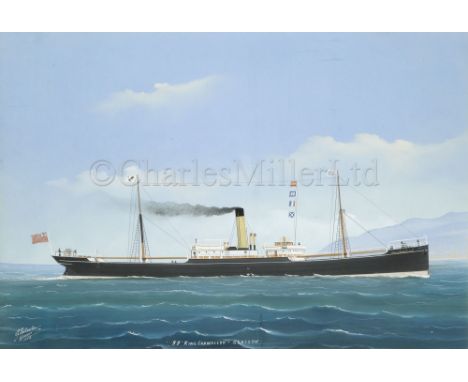 G. ROBERTO (ITALIAN, 19-20TH CENTURY) S.S. ‘King Cadwallon’ – Glasgow Watercolour Signed ‘G. Roberto 1904’ (lower left) and i