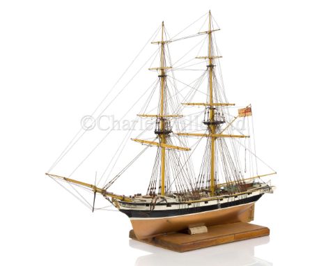 A ⅛IN. SCALE STATIC DISPLAY MODEL OF THE 12-GUN BRIG OF WAR H.M.S. NAUTILUS OF CIRCA 1840modelled by E.V. Fry circa 1968 to t