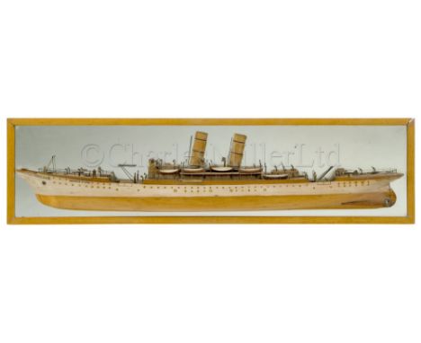 A MIRROR-BACK HALF MODEL FOR THE S.S. EMPRESS OF JAPAN AS FITTED AS AN ARMED MERCHANT CRUISER, CIRCA 1914 possibly by Triggs 