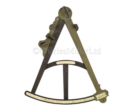 Ø A 16IN. RADIUS VERNIER OCTANT BY SPENCER, BROWNING &amp; RUST, CIRCA 1790 ebony T-frame with inset ivory scale divided to 9