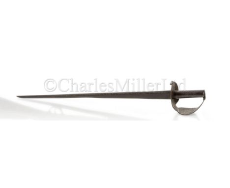 A ROYAL NAVY SEA SERVICE CUTLASS, CIRCA 1805 the 24in. steel blade with pipe back showing signs of use, two-disc type hilt, w