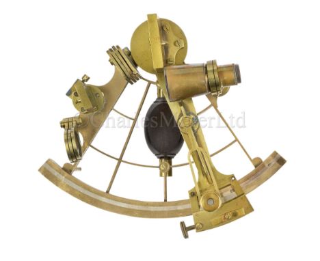 A 6½IN. RADIUS VERNIER SEXTANT BY CRICHTON, LONDON, CIRCA 1920 with polished brass ladder-frame, arc signed as per title and 