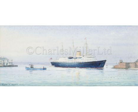 COLIN M. BAXTER (BRITISH, 20TH/21ST CENTURY) R.Y. ‘Victoria &amp; Albert III’ entering Portsmouth Harbour; R.Y. ‘Britannia’ e