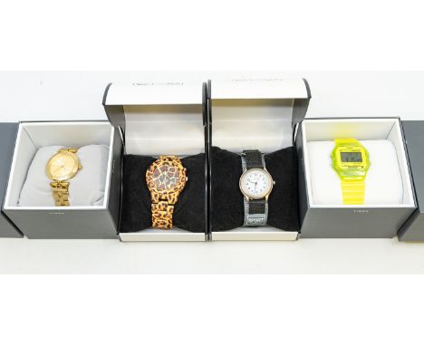 A collection of twelve ladies and gents dress watches to include Eton and Timex, including bracelet, plastic, leather and can