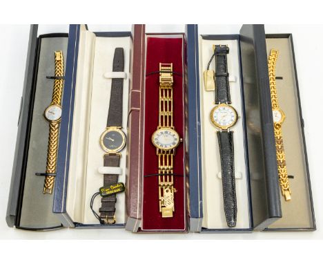 A collection of eleven ladies and gents wristwatches to bracelet and leather strap versions,  including Pierre Cardin, Timex,