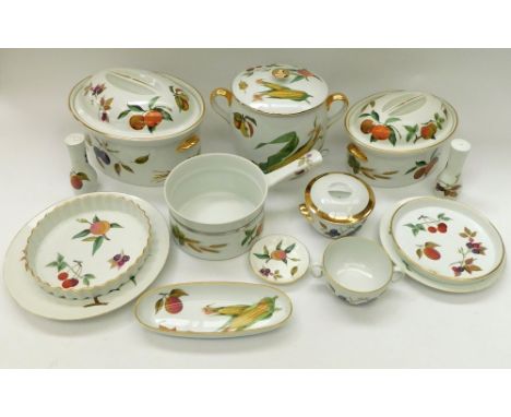 Large collection (6 boxes) Royal Worcester Evesham dinner and kitchen wares i.e. tureens, baking trays, pate/butter pots, pla