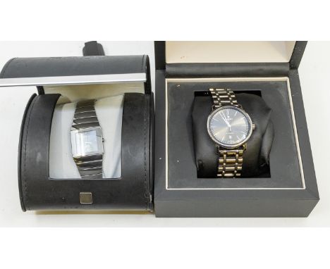 Rado - a gents automatic stainless steel wristwatch, comprising a round metallic grey dial with applied baton markers, date a