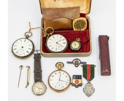 A collection of jewellery and watches to include a silver cased early 20th century Omega wristwatch, comprising a signed silv