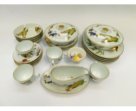 Collection of Worcester Evesham dinner and coffee wares to include tureens.