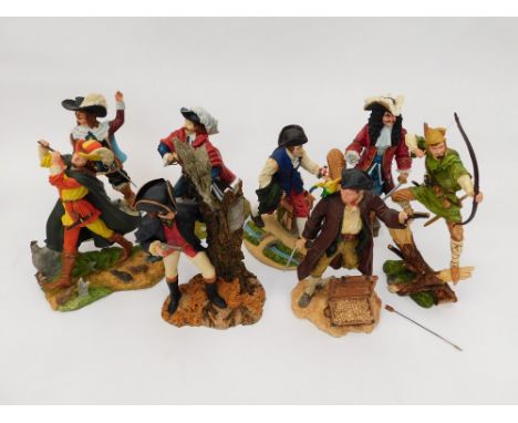 A collection of eight Royal Doulton resin figures to include; Robin Hood, Captain Hook and others (1 box) Some slight damage 