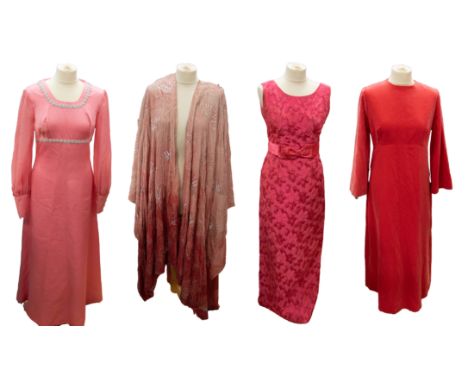 Strictly a Barbie collection of gowns to include: a dress made for the ballroom, a full skirted strapless dress of pink chiff